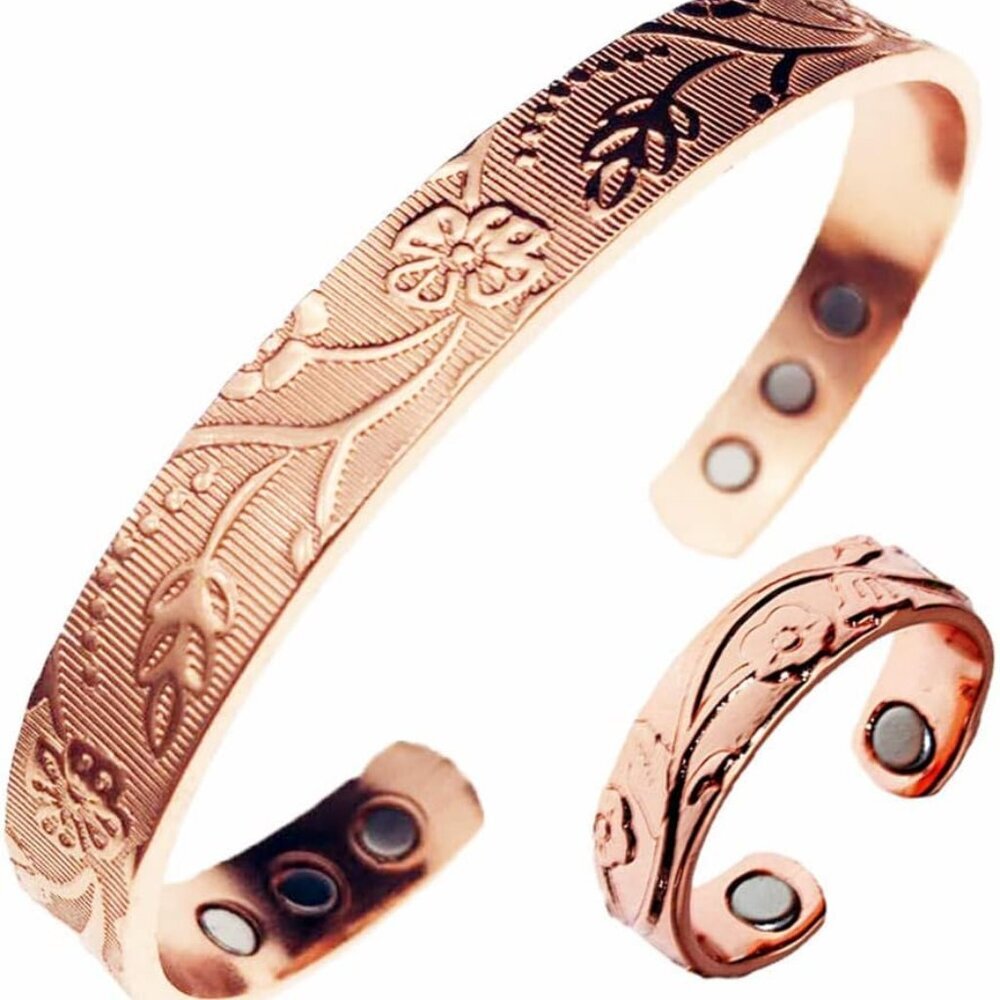 Copper Magnetic Ring & Bracelet Adjustable Size for Women